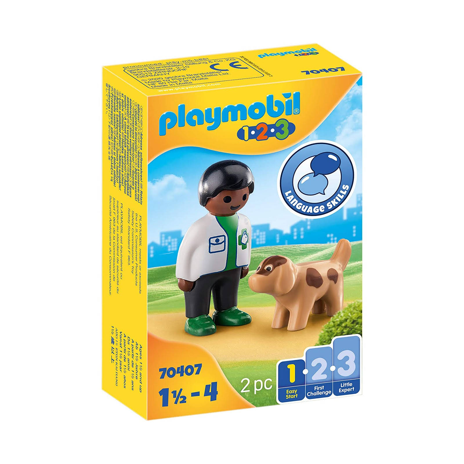 Playmobil 1.2.3 70407 Vet with Dog