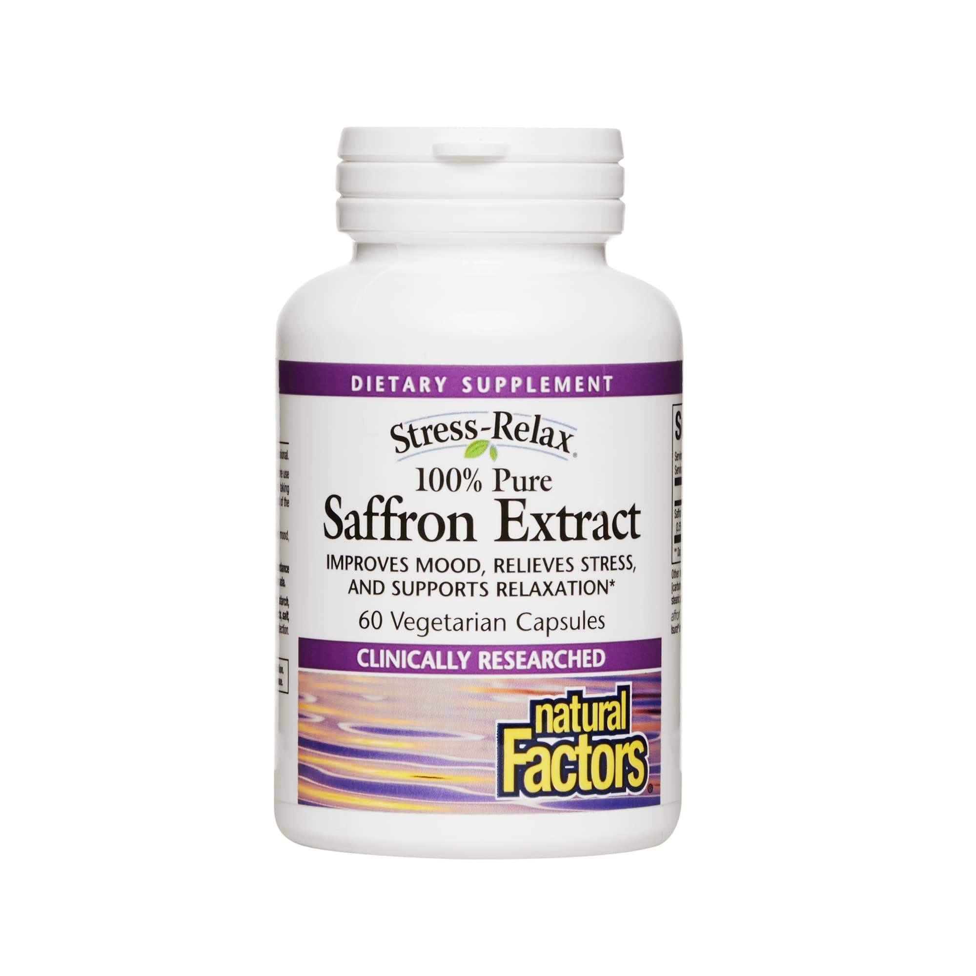 Natural Factors Stress-Relax 100% Pure Saffron Extract 60 Vegetarian Capsules