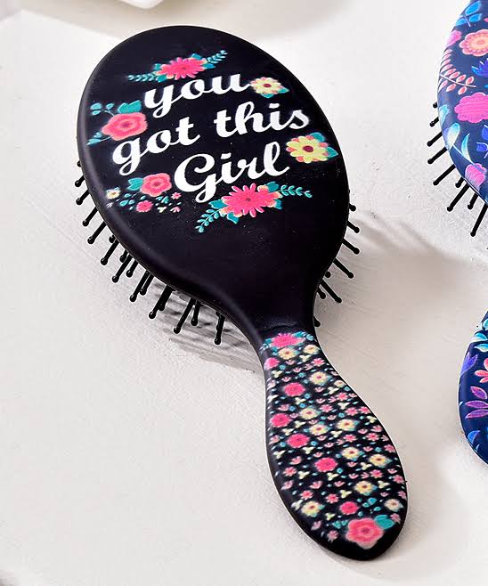 Giftcraft Brushes & Combs - Blue & Pink Floral Hair Brush