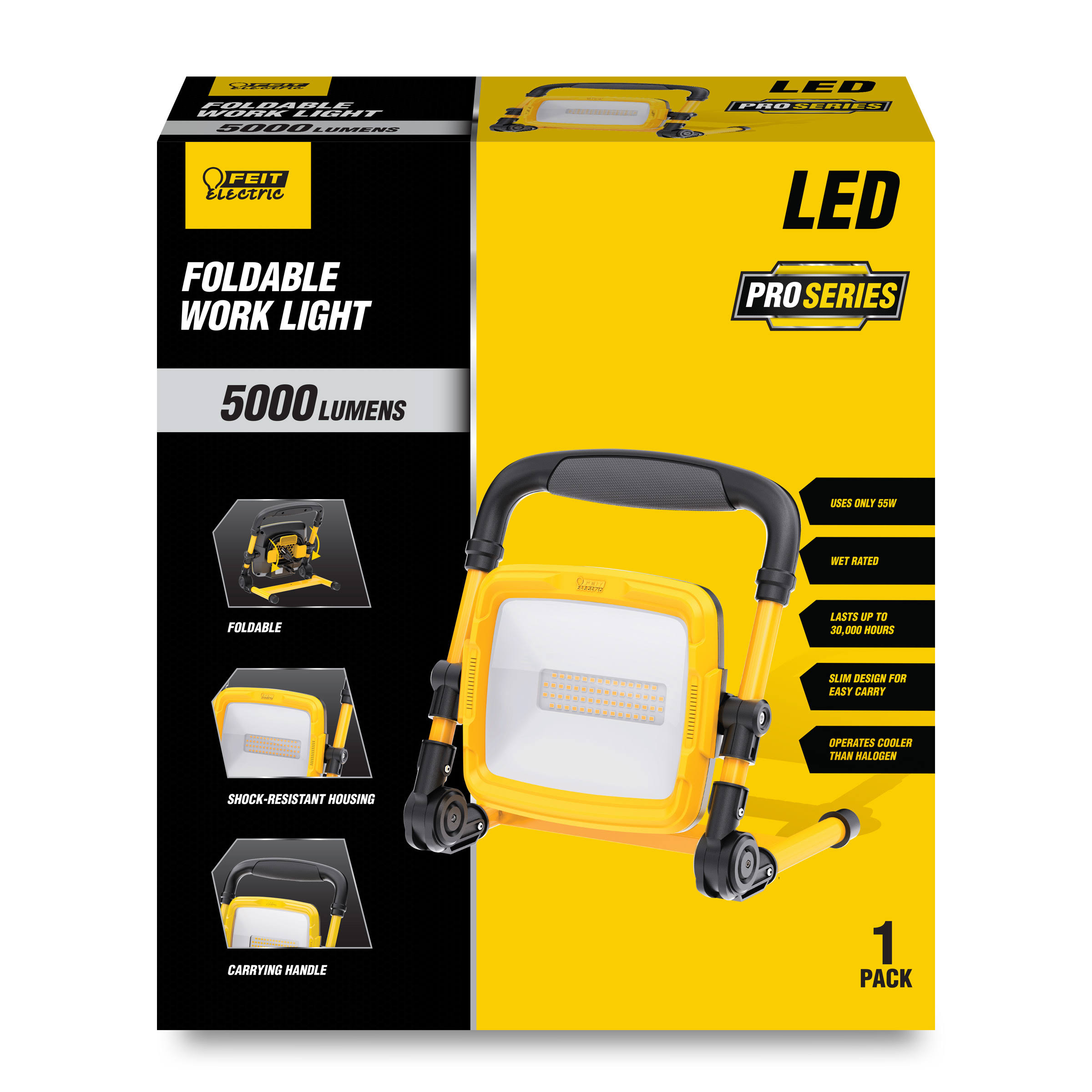 Feit Electric Pro Series 5000 Lumens LED Corded Stand (H or Scissor) Work Light