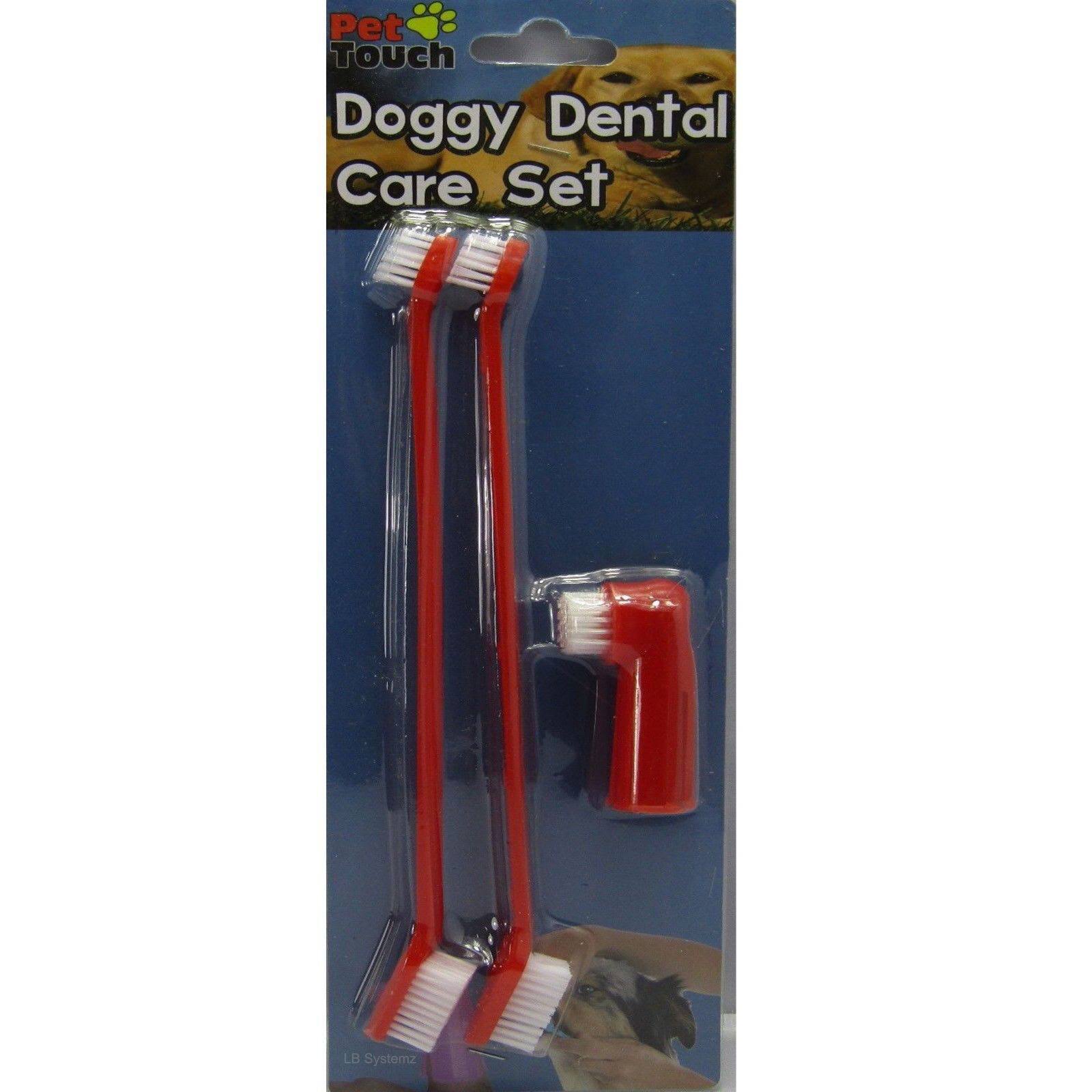 Sabar 3pc Pet Dental Teeth Care Dog Puppy Cat Soft Bristles Toothbrush Cleaning Set