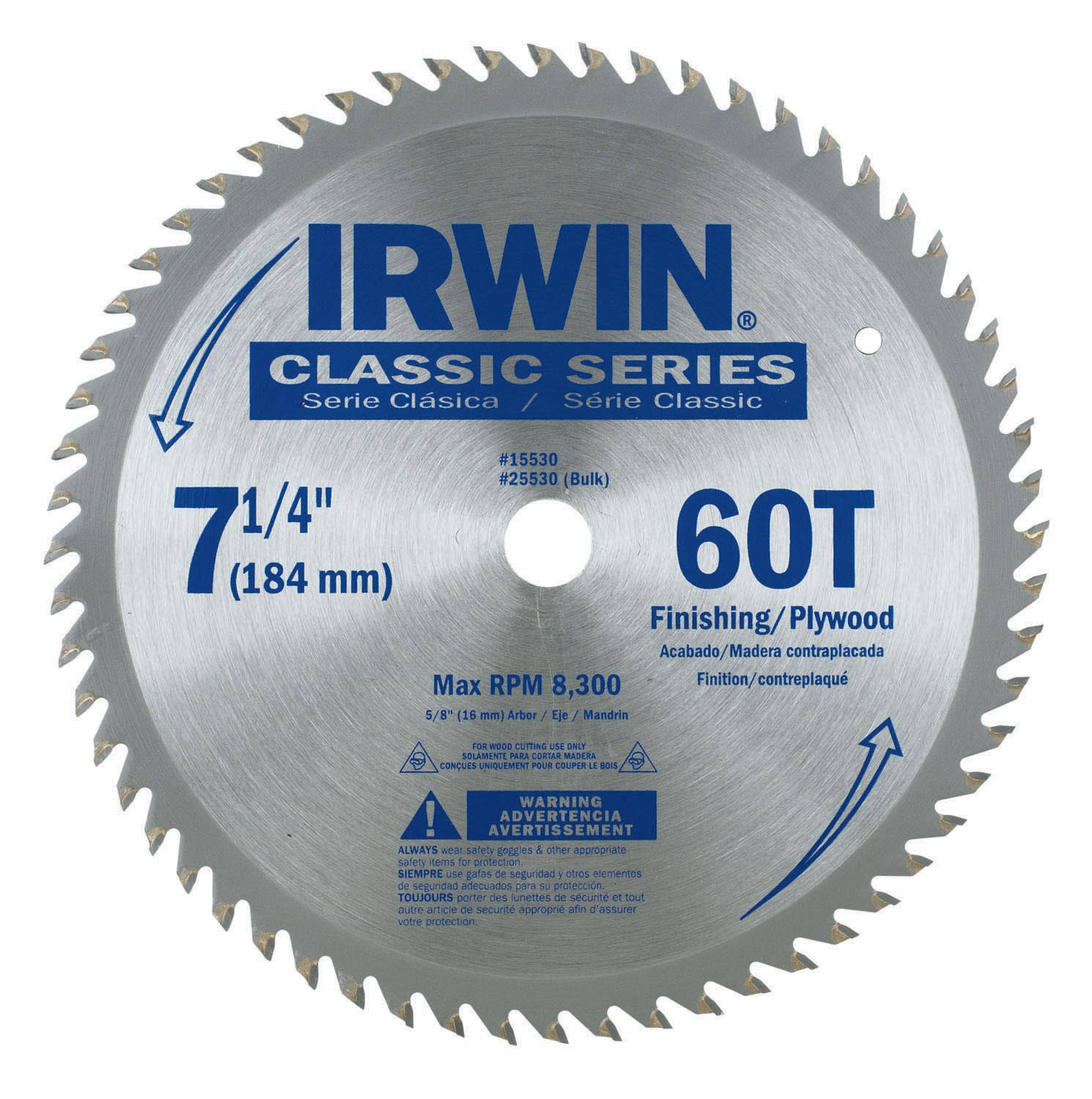 Irwin Industrial Circular Saw Blade - 7-1/4", 60T