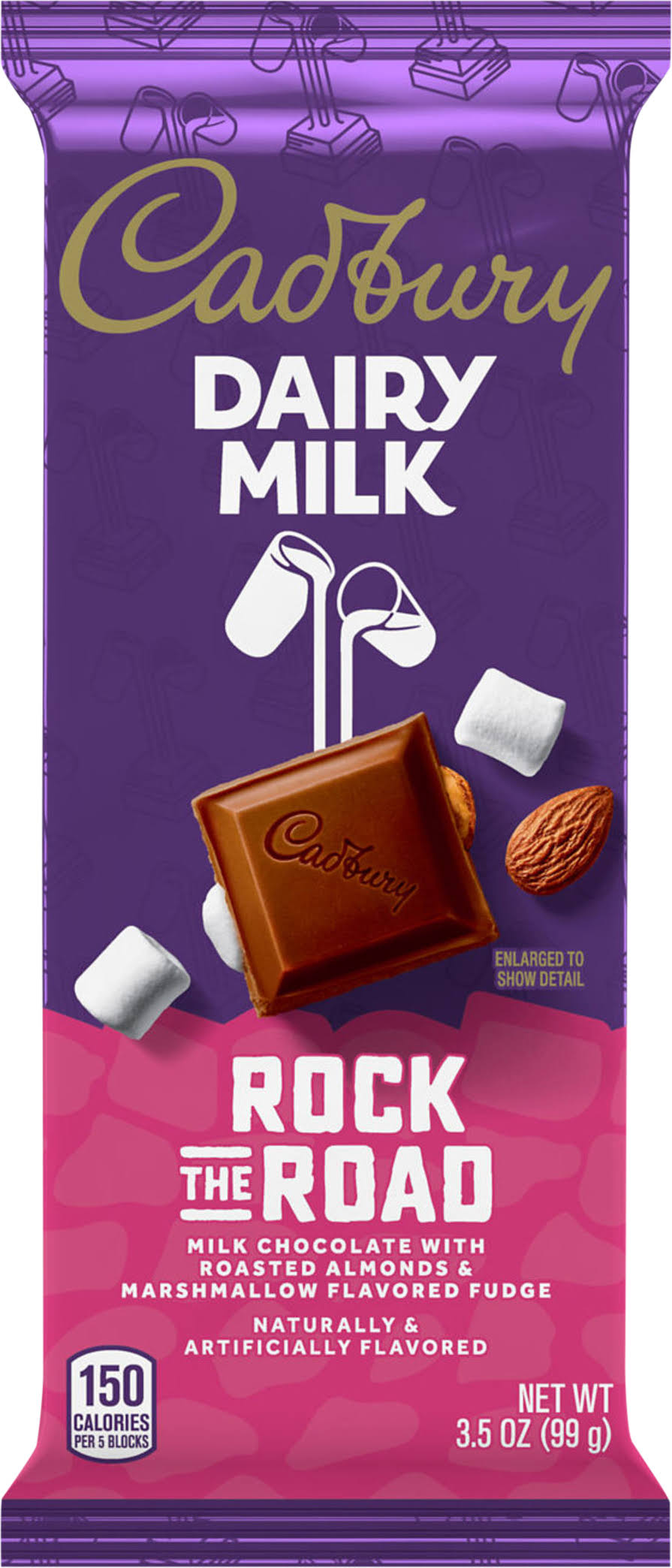 Cadbury premium dairy milk chocolate bar, rock the road, 3.5 oz