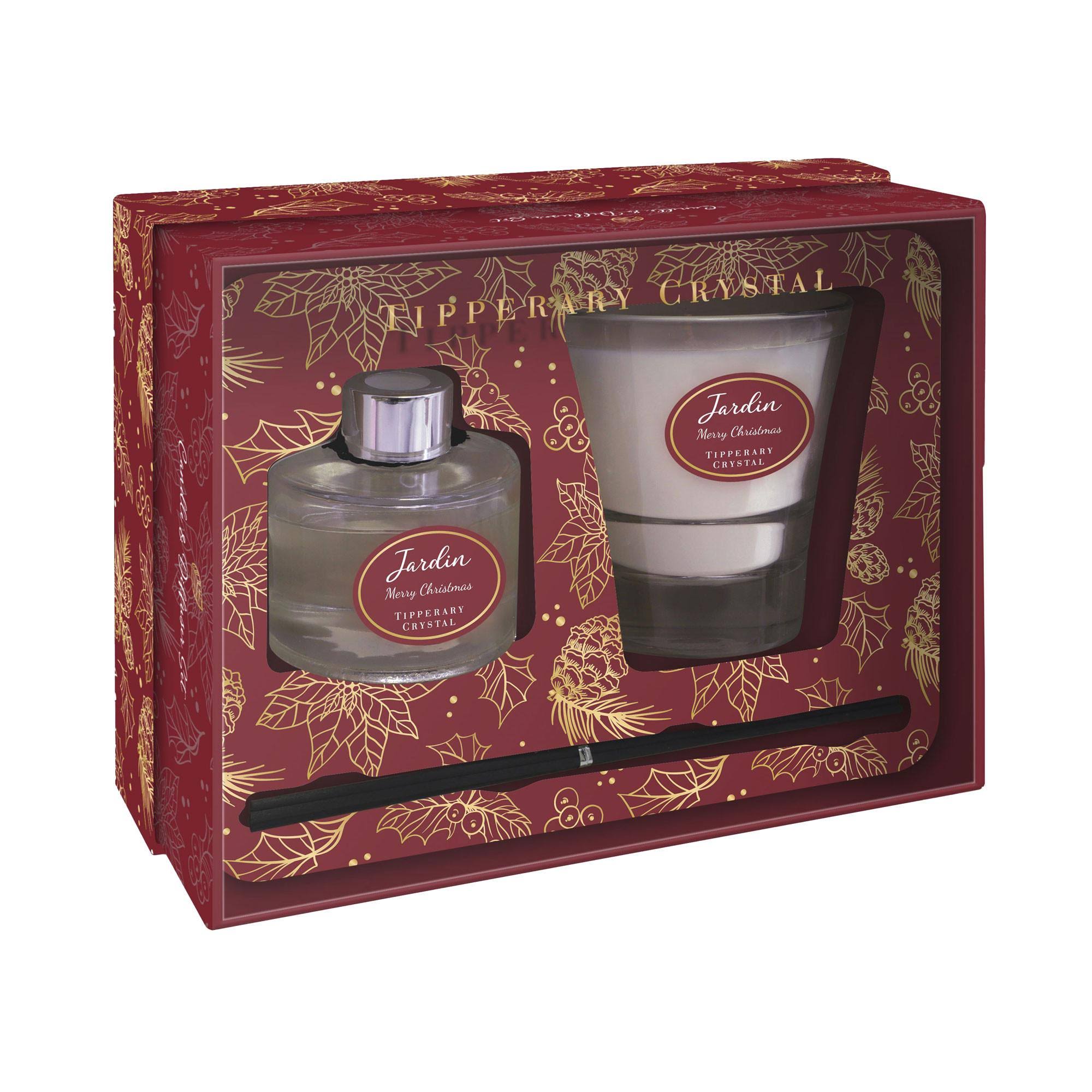 Tipperary Crystal Jardin Merry Christmas Scented Candle & Diffuser Set
