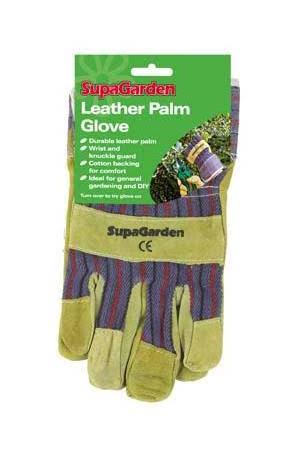 SupaGarden Yellow Leather Palm-lined Gloves Pair