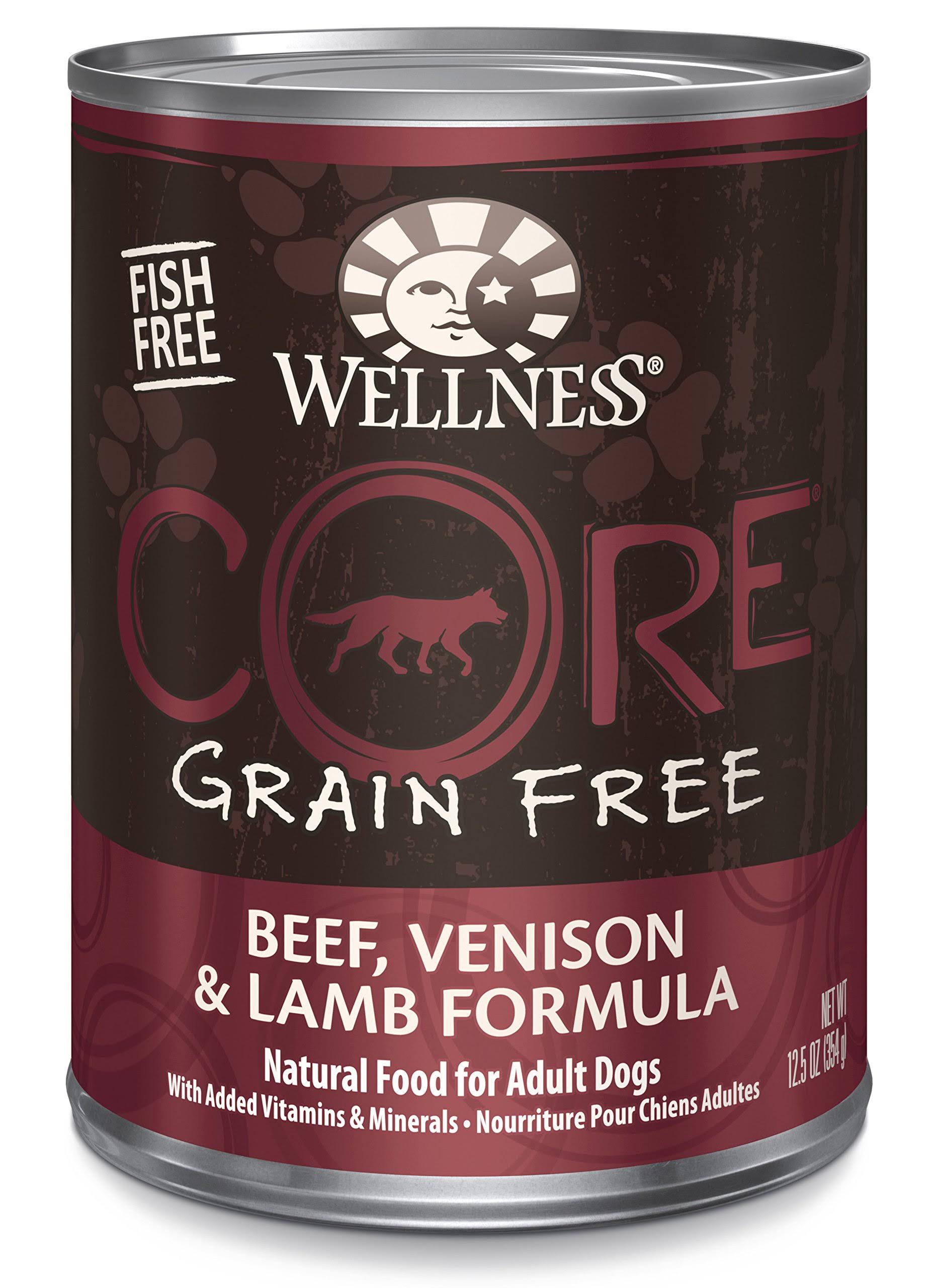 Wellness Core Natural Grain Free Wet Canned Dog Food - Beef, Venison and Lamb, 12.5oz