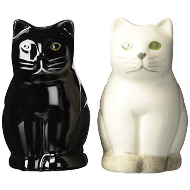 Abbott Collection Ceramic Cat Salt and Pepper Shakers - 2pcs