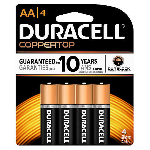 Duracell Alkaline AA Battery - 4 pack