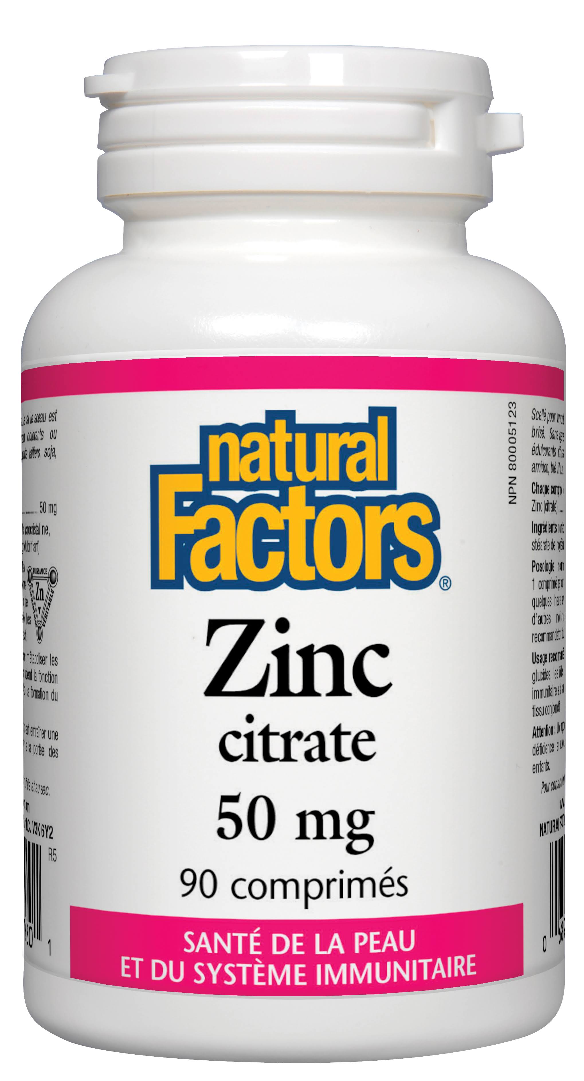Natural Factors Zinc Citrate - 50mg
