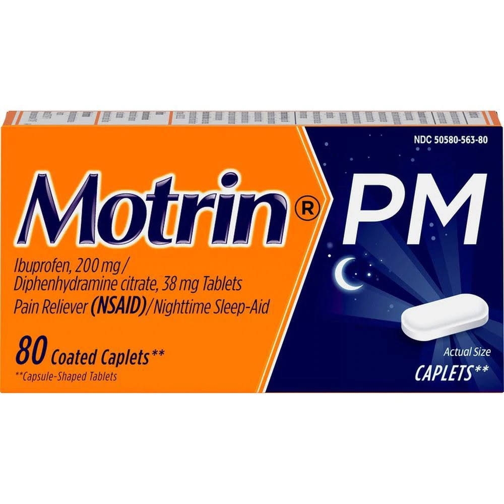 Motrin PM Coated Caplets Reliever - 200mg, 80ct