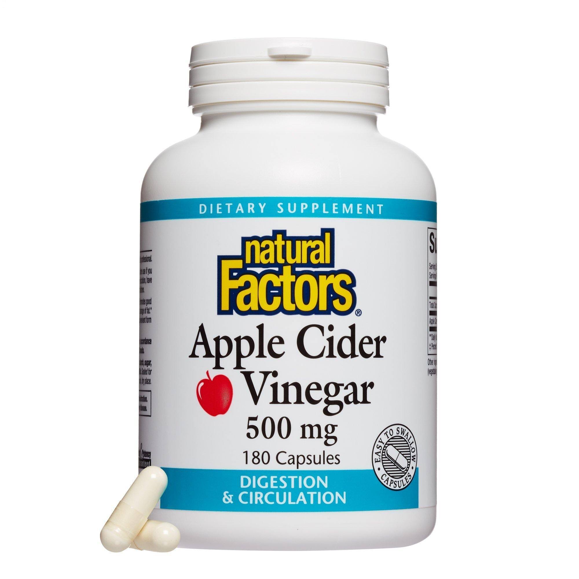 Natural Factors Apple Cider Vinegar - 500mg, 180 Capsules