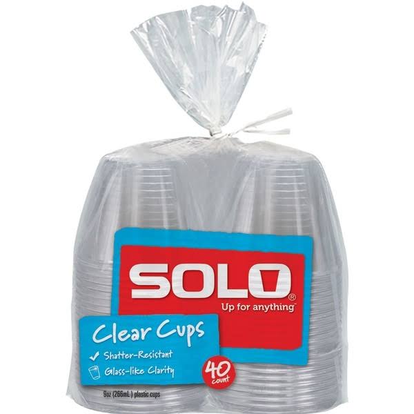 Solo Clear Plastic Cups - 40 Piece, 9oz