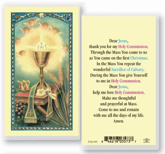 Chalice First Communiion Holy Card - NO. E24-695