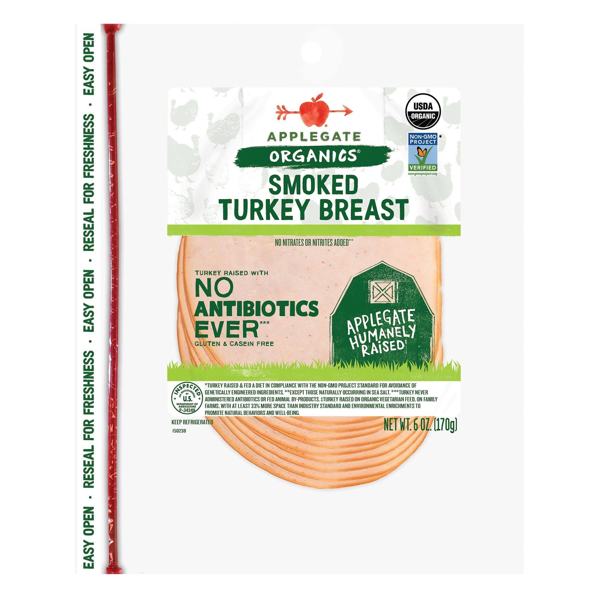 Applegate Organics Turkey Breast, Smoked - 6 oz