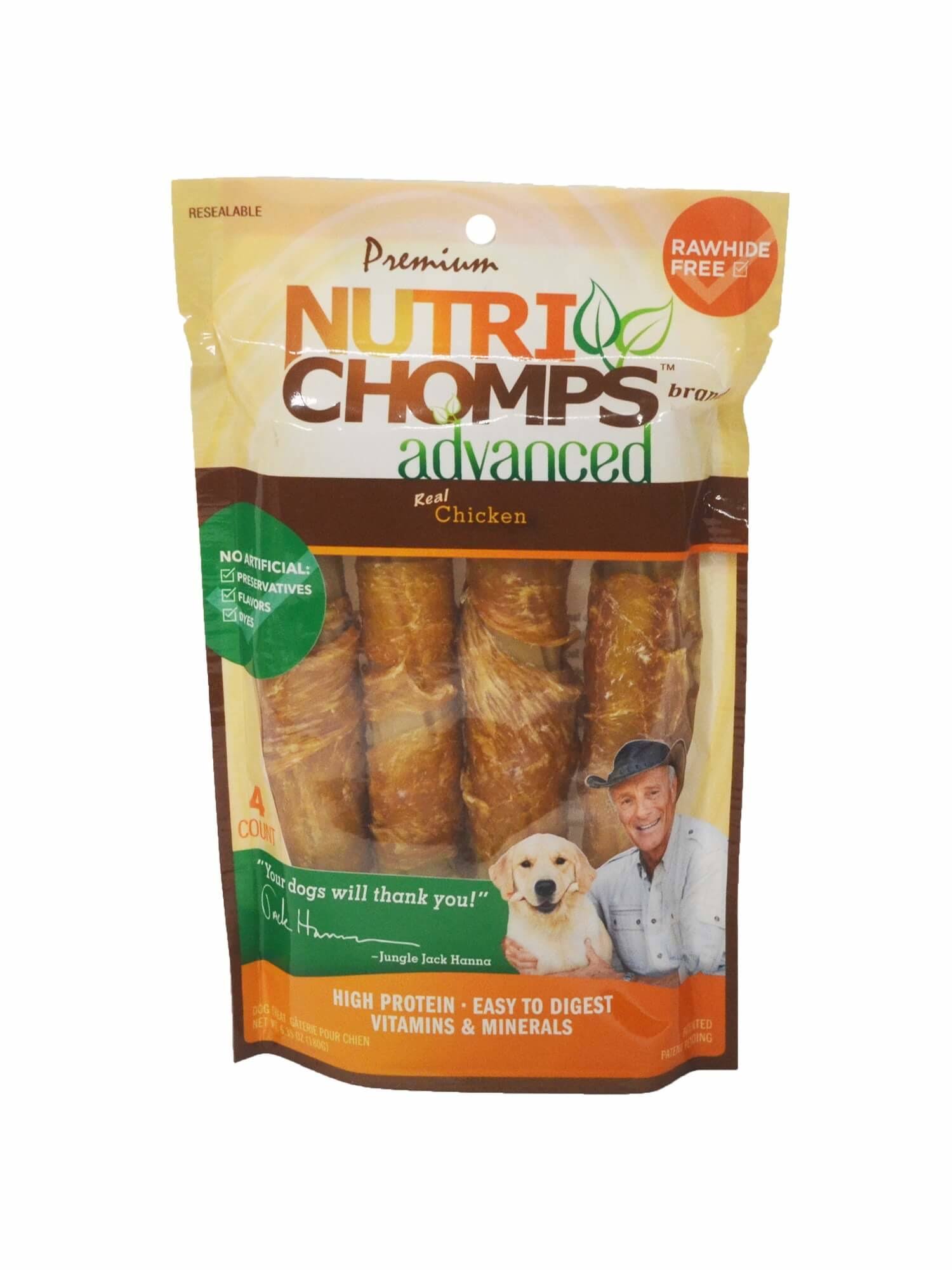 Nutri Chomps Advanced Twists Dog Treat Chicken Flavor 4 Count