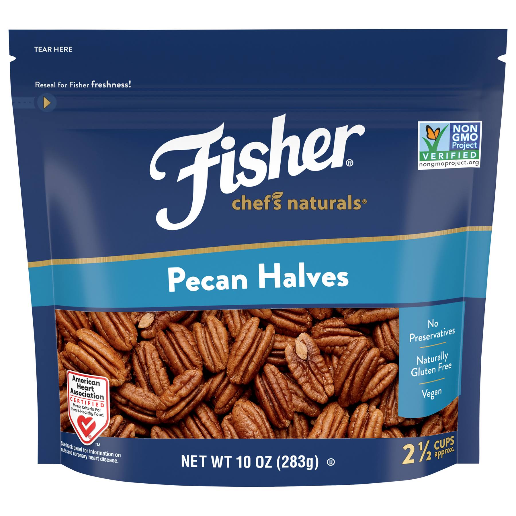 Fisher Pecan Halves Pouch - 10oz