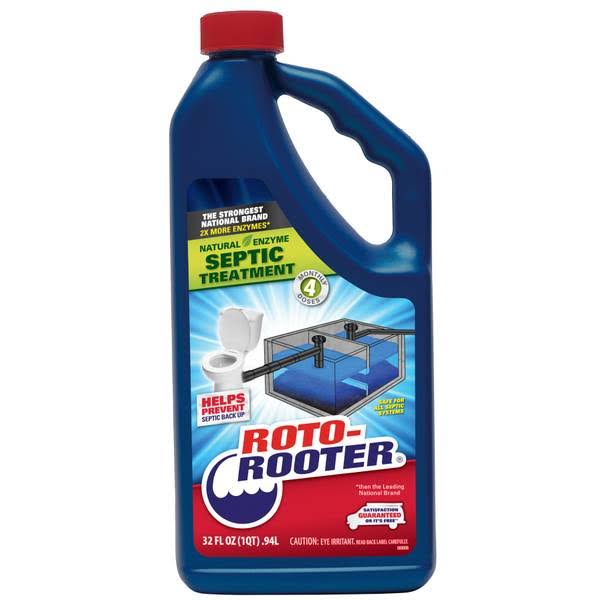 Roto Rooter Septic Treatment, Natural Enzyme - 32 fl oz