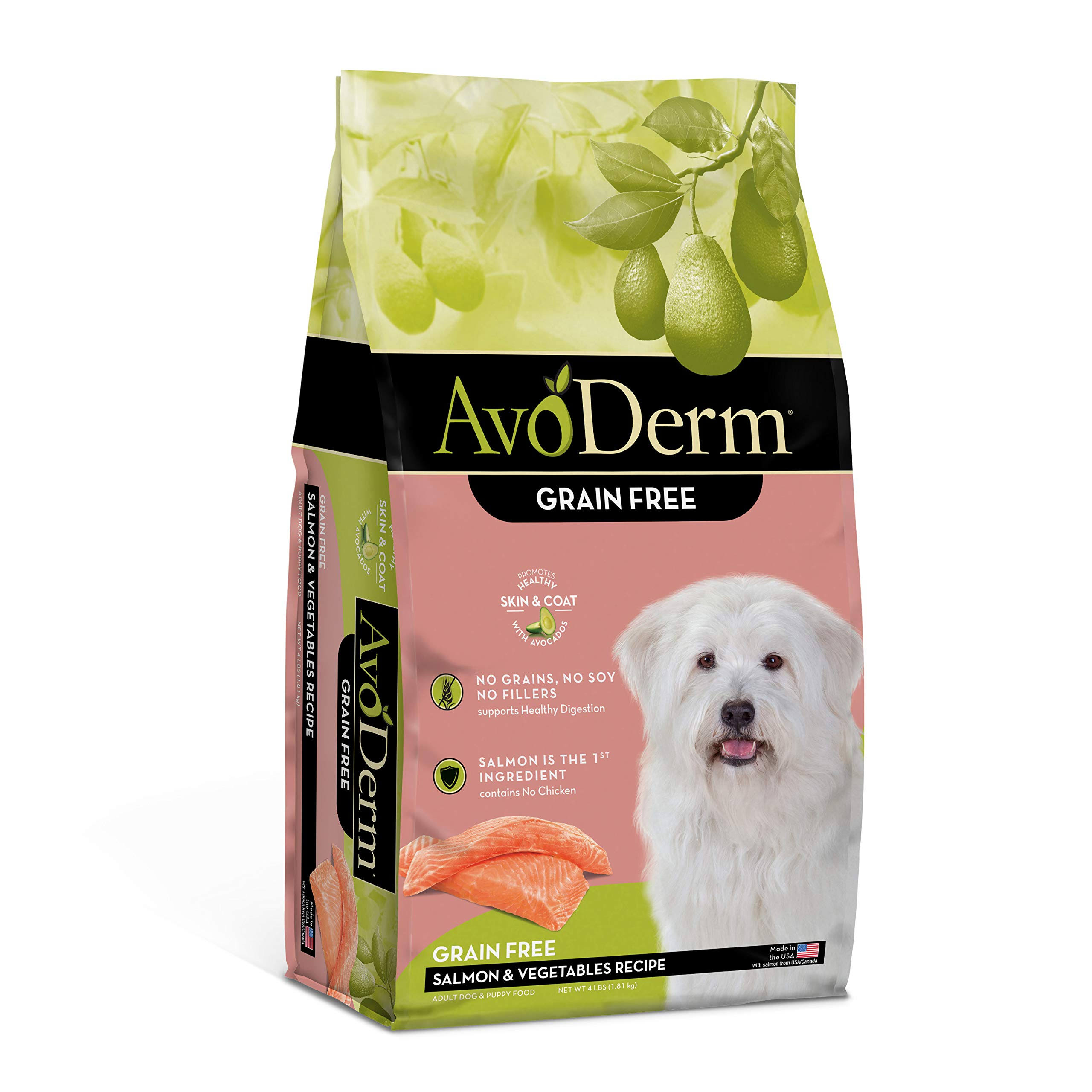 AvoDerm Grain Free Salmon & Vegetable Recipe Dry Dog Food - 4-lb