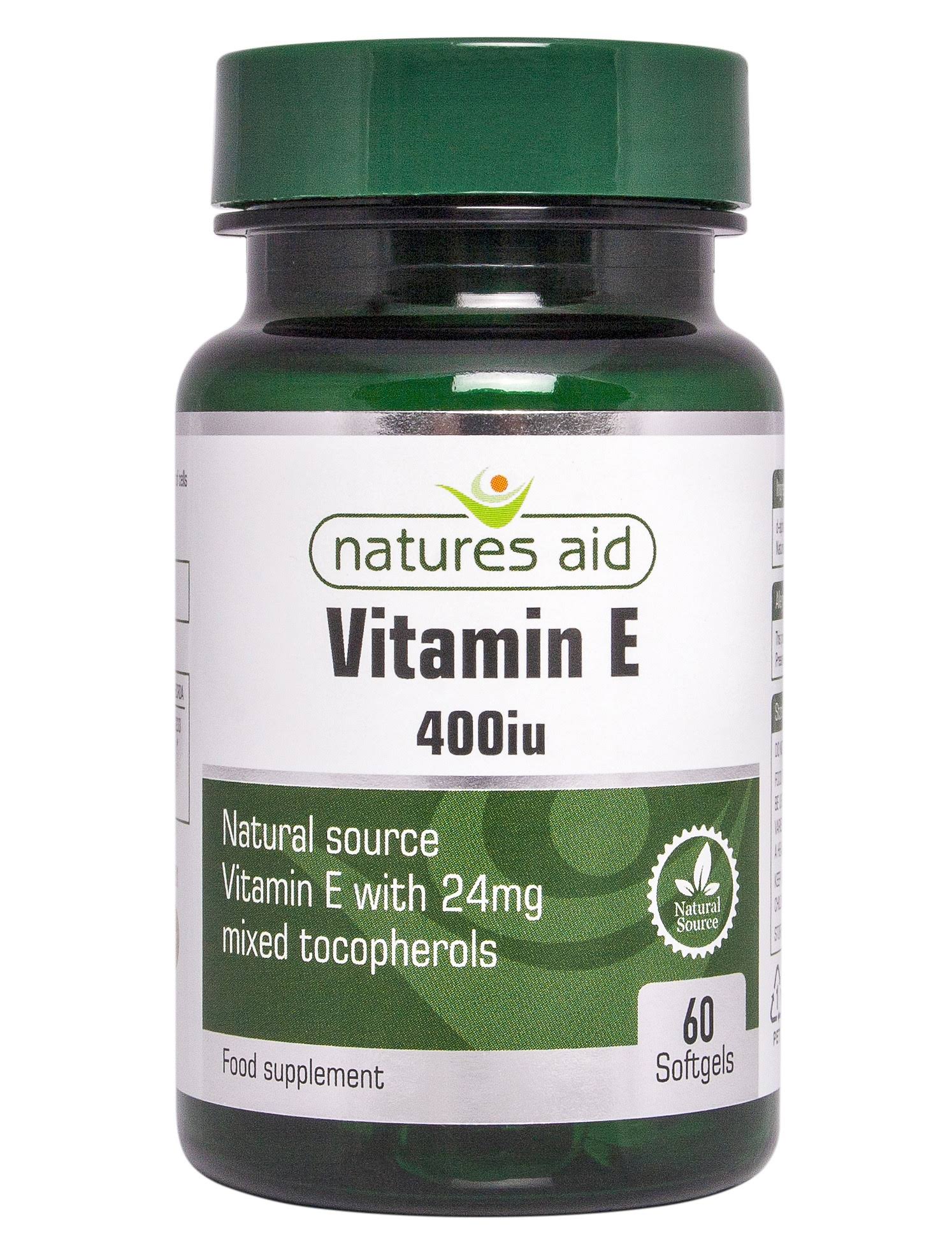 Natures Aid Vitamin E Food Supplement - 60 Capsules