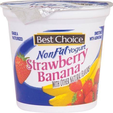 Best Choice Nonfat Strawberry Banana Yogurt - 6 Ounces - Fligner's Market - Delivered by Mercato
