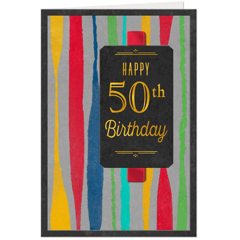 Hallmark Birthday Card, Colorful Stripes Meaningful Moments 50th Birthday Card