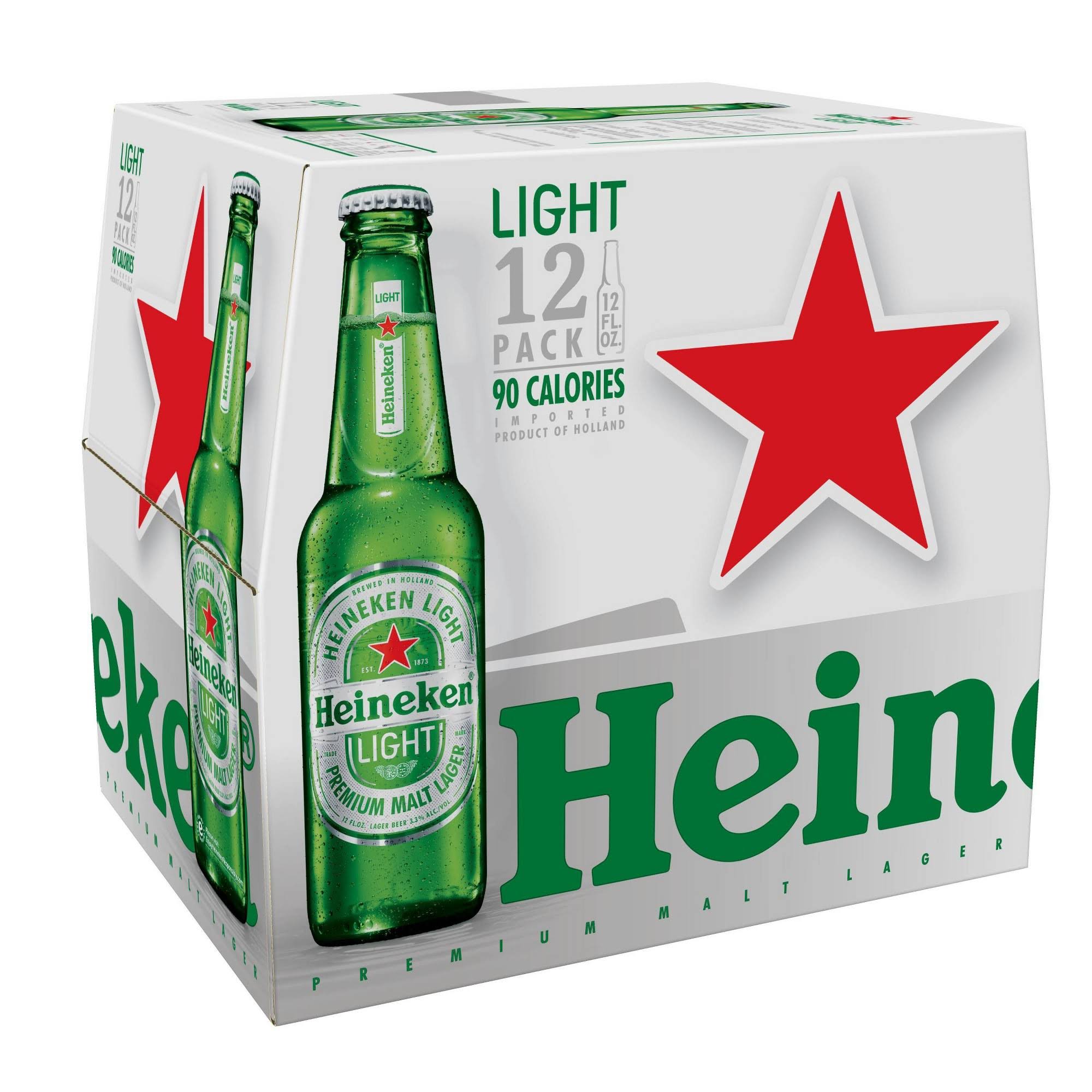 Heineken Light Lager Beer - 12 x 12 oz