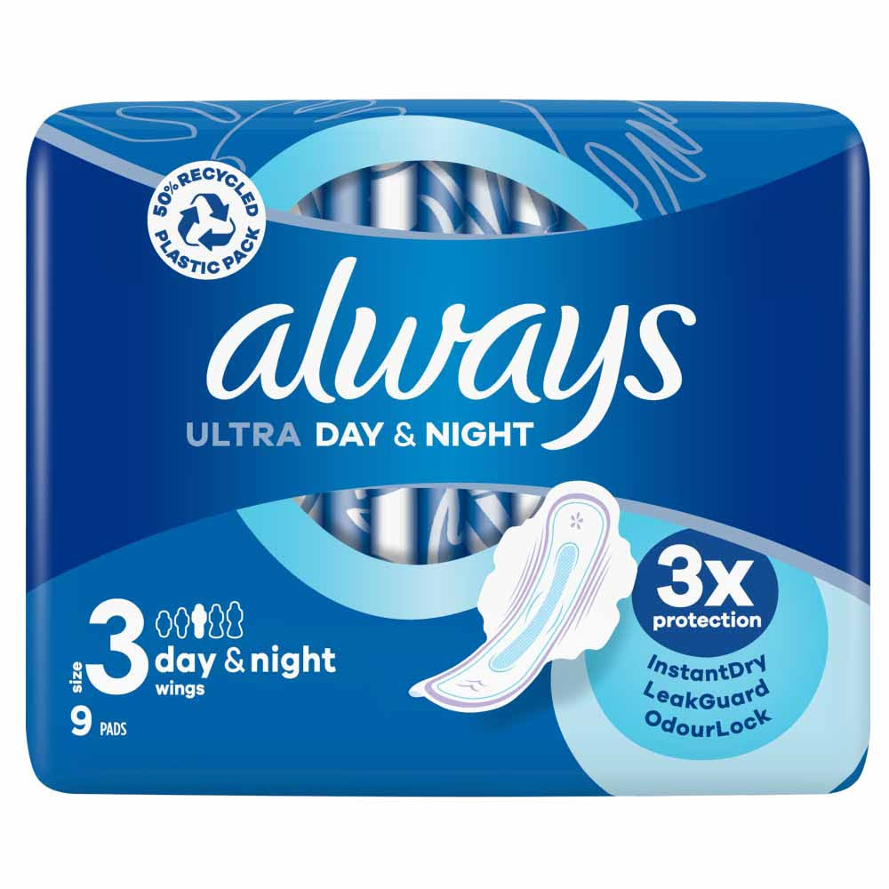 Always Ultra Towels Day & Night Wings Size 3 9 Pack