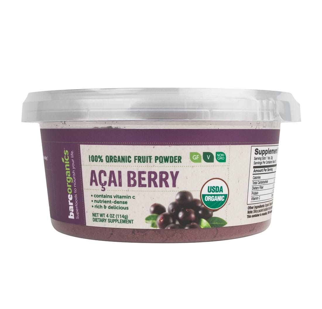 BareOrganics - Raw Organic Acai Powder - 4 oz (114 Grams)