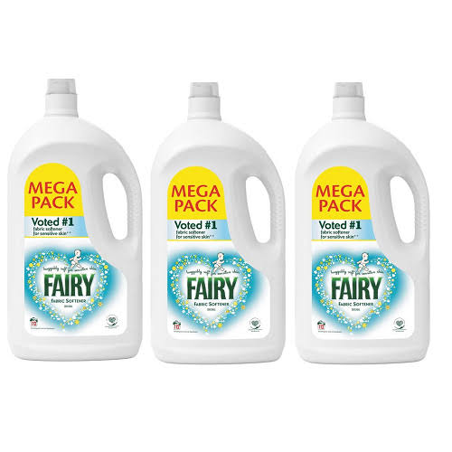 Fairy Non Bio Fabric Softener Sensitive Skin 112 Washes Each 3x3.92Ltr