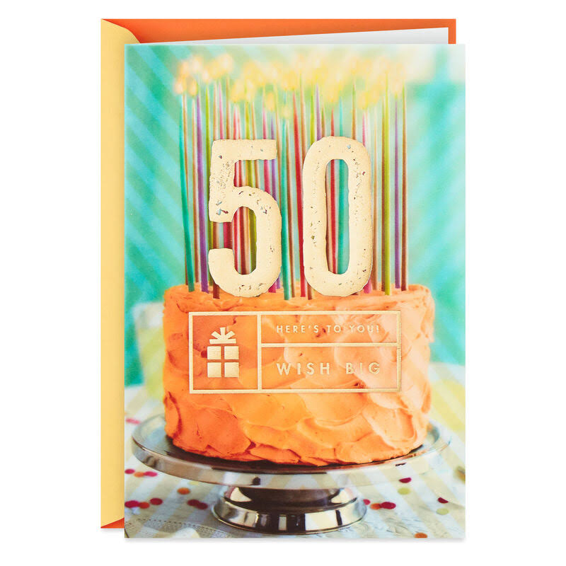 Hallmark Birthday Card, Wish Big 50th Birthday Card