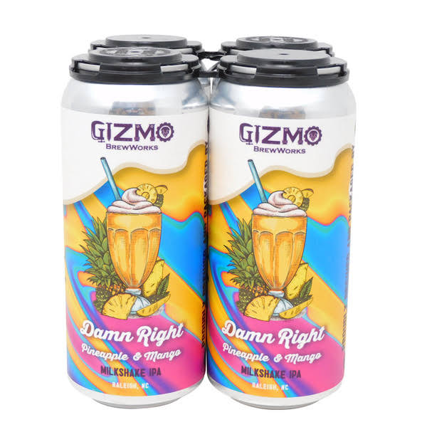 Gizmo Brew Works Damn Right Pineapple Milkshake IPA - 64 fl oz