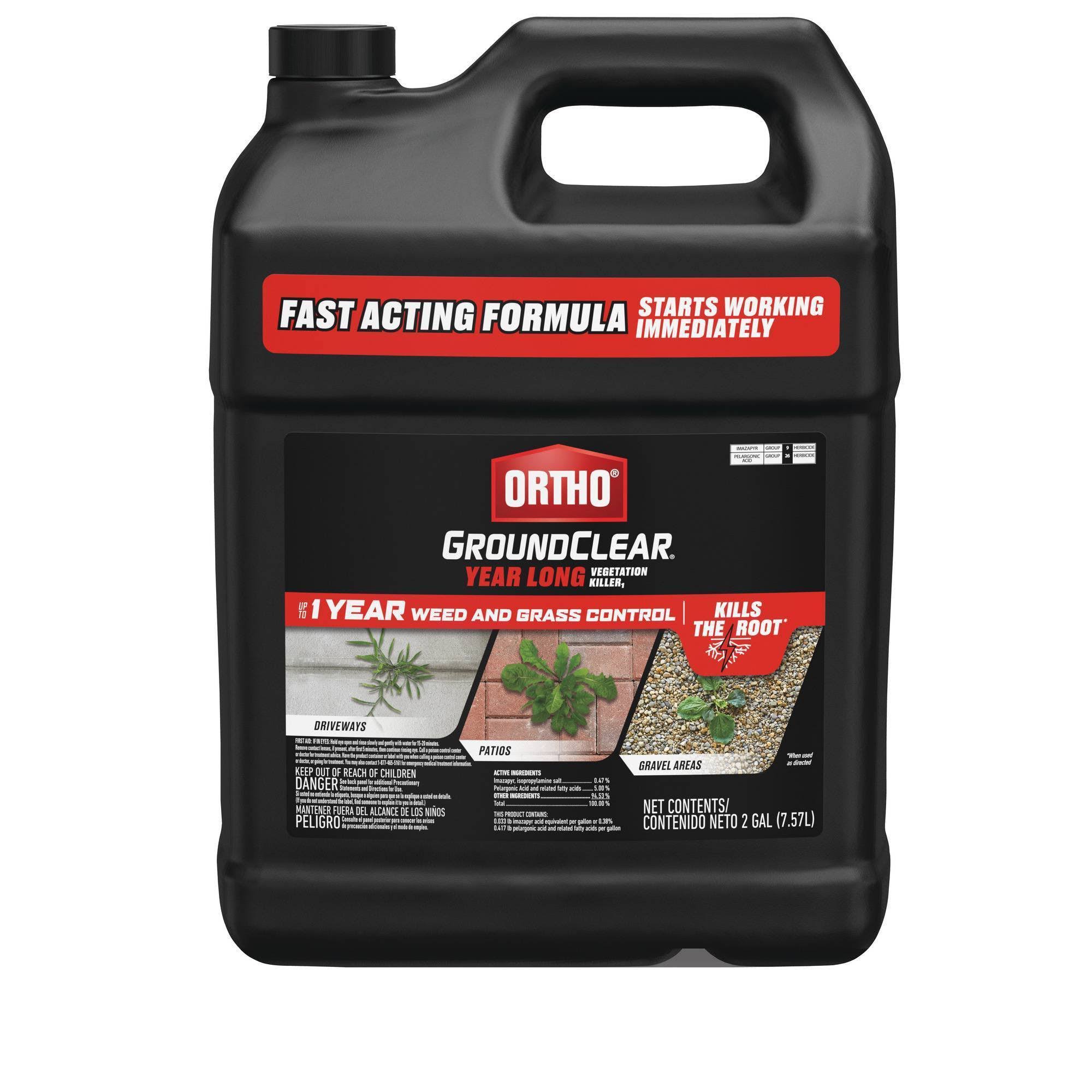 Ortho GroundClear Year Long Concentrate Vegetation Killer Liquid Clear Light Green 2 gal Bottle 0433710