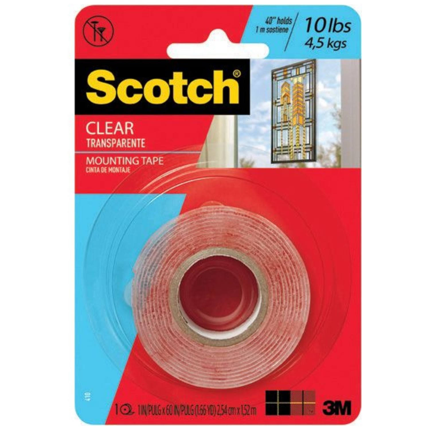 Scotch 4010 Clear Mounting Tape 25mmx1.5m