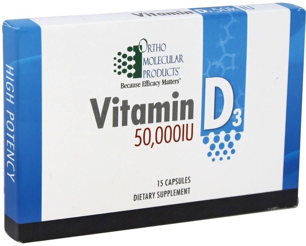 Ortho Molecular Products Vitamin D3 Dietary Supplement - 50000IU, 15 Capsules