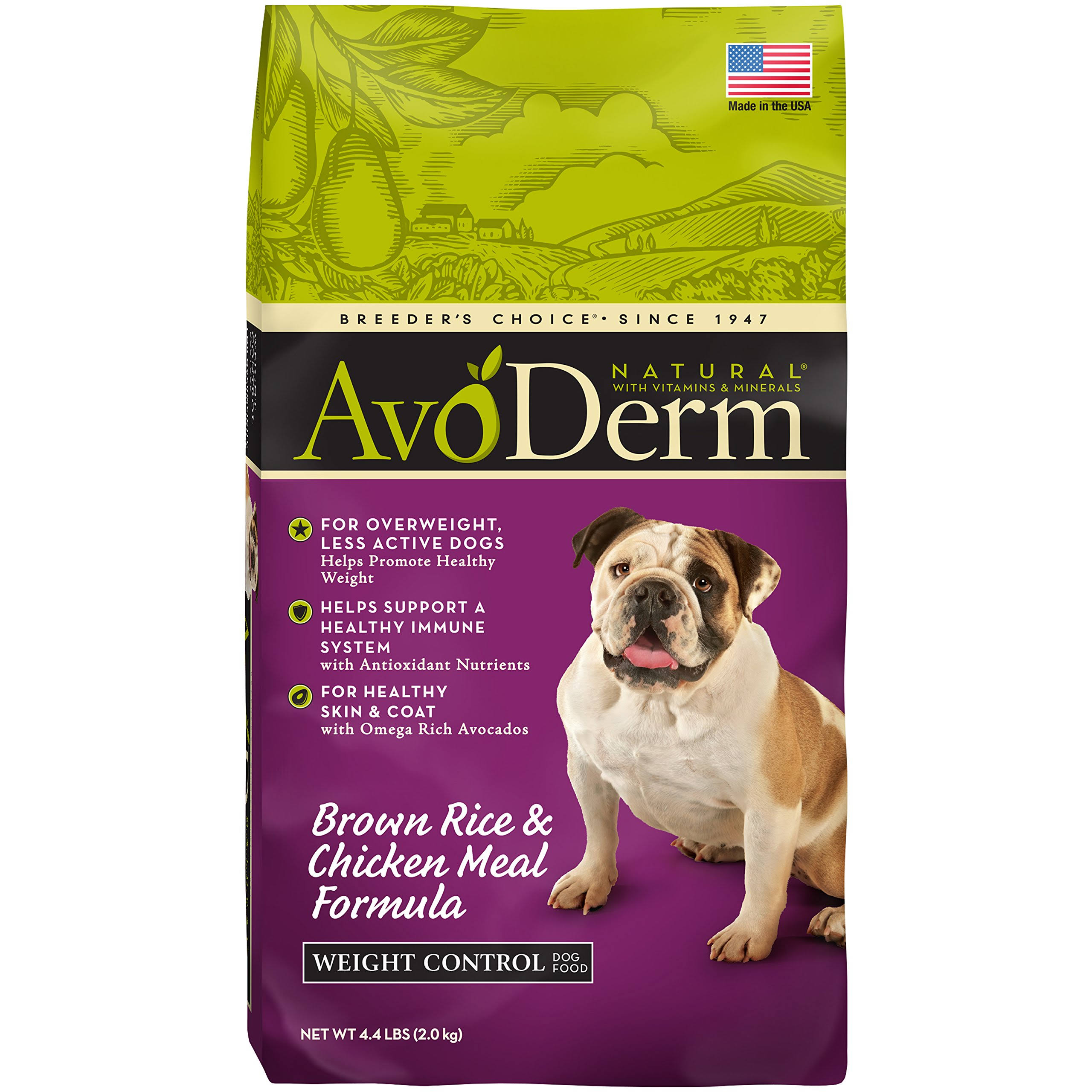 AvoDerm Natural Dog Food - Chicken Meal and Brown Rice, 4lb