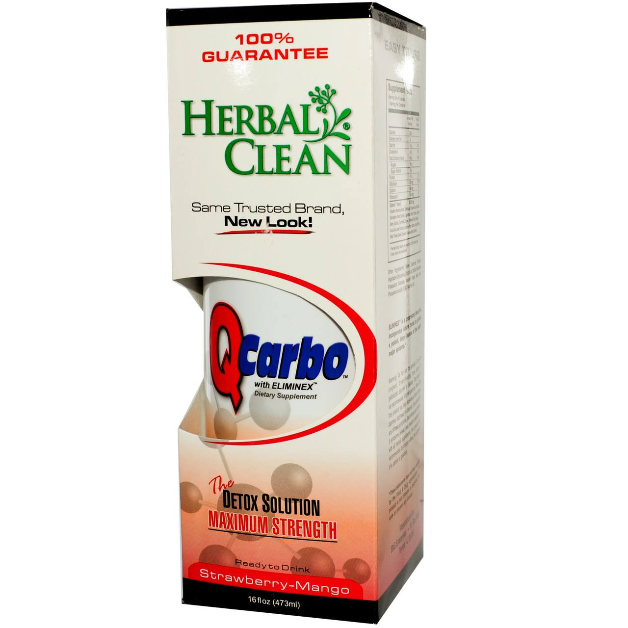 Herbal Clean QCarbo16 Mega Strength Cleansing Formula - Strawberry Mango, 16oz
