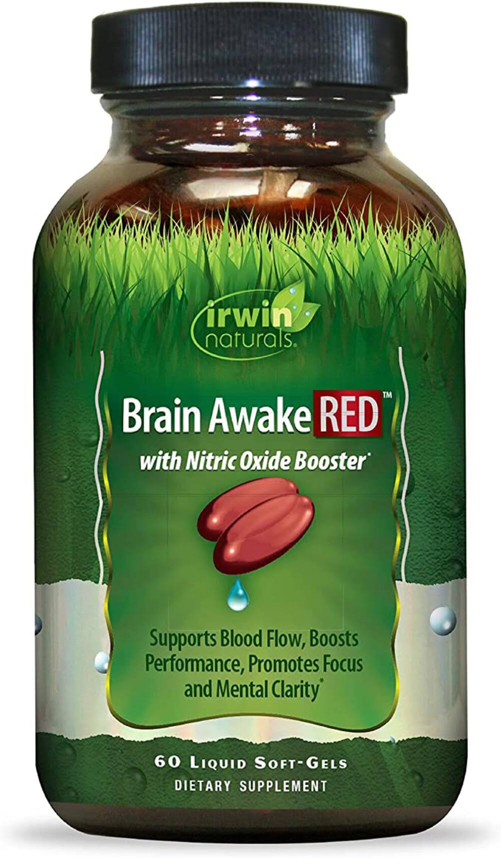 Irwin Naturals Brain Awake Red Supplement - 60 Softgel