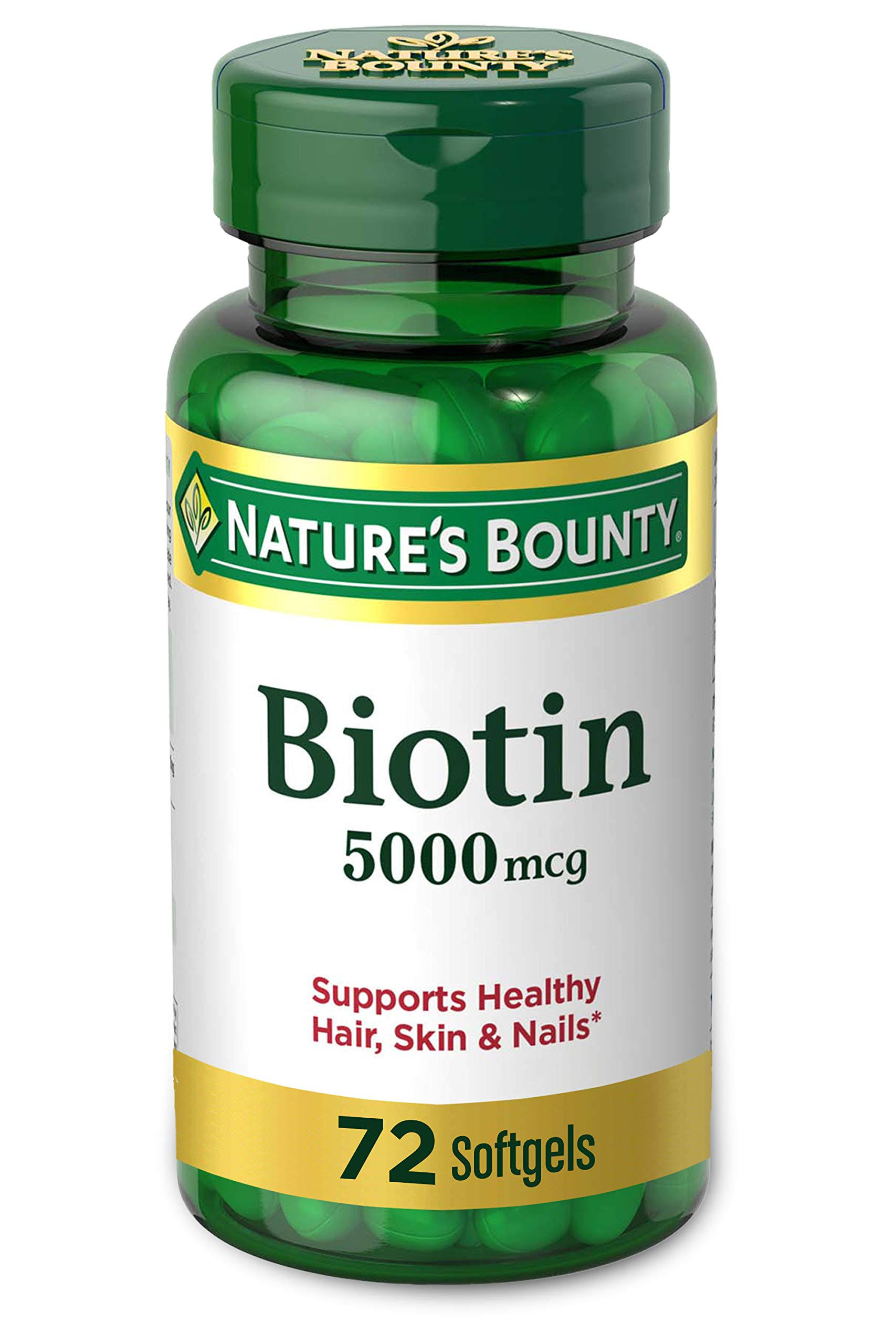 Nature's Bounty Super Potency Biotin Supplement - 5000mcg, 72 Count
