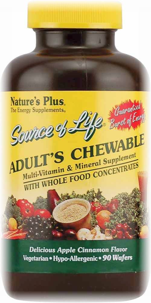 Nature's Plus Source Of Life Adult's Chewable - 90 Wafers, Apple Cinnamon