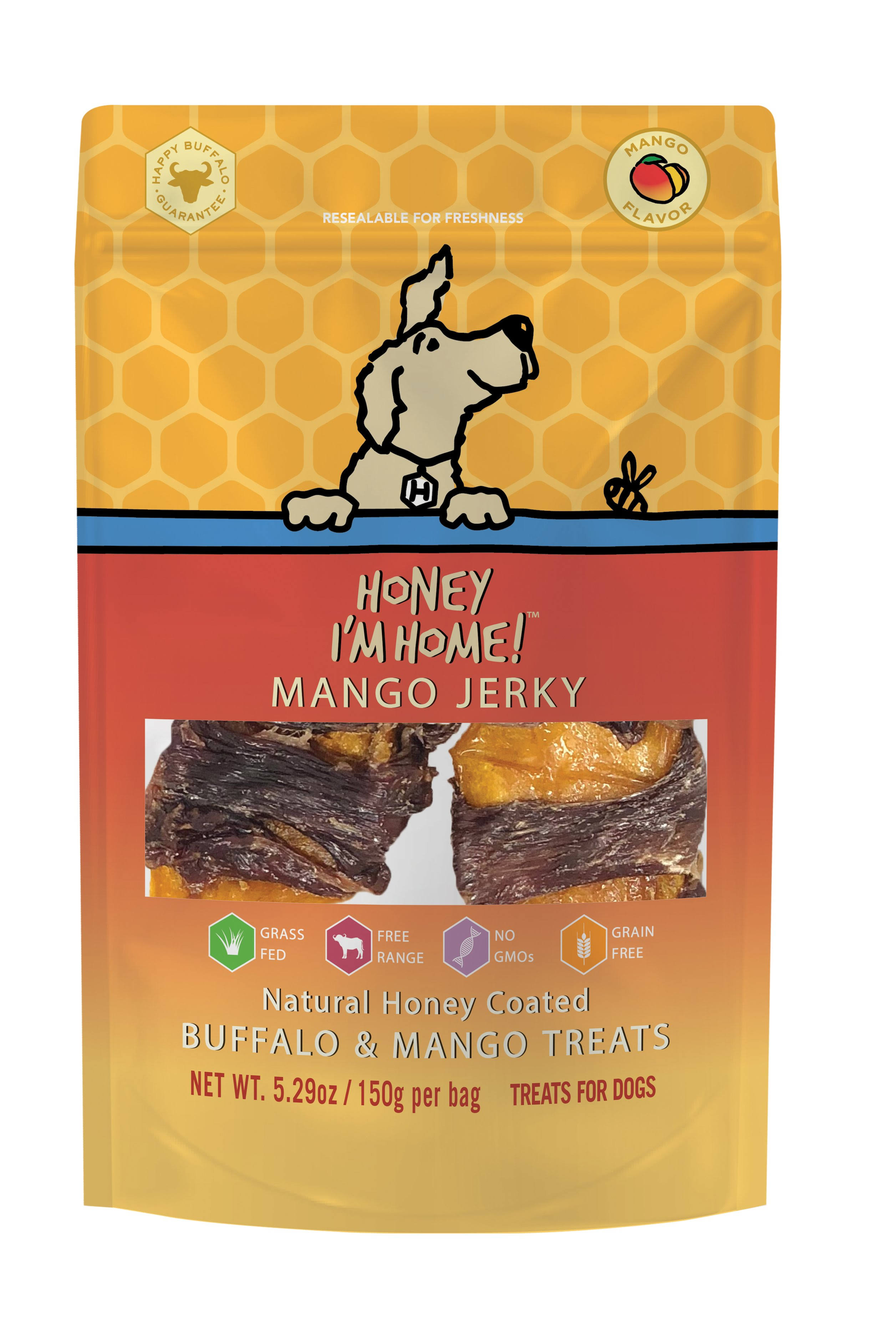 Honey I'm Home Natural Honey Coated Mango Jerky Buffalo Dog Treats