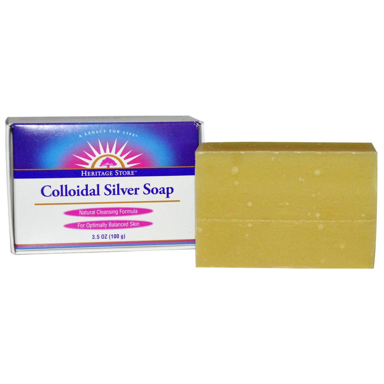 Heritage Store, Colloidal Silver Soap, 3.5 oz (100 g)
