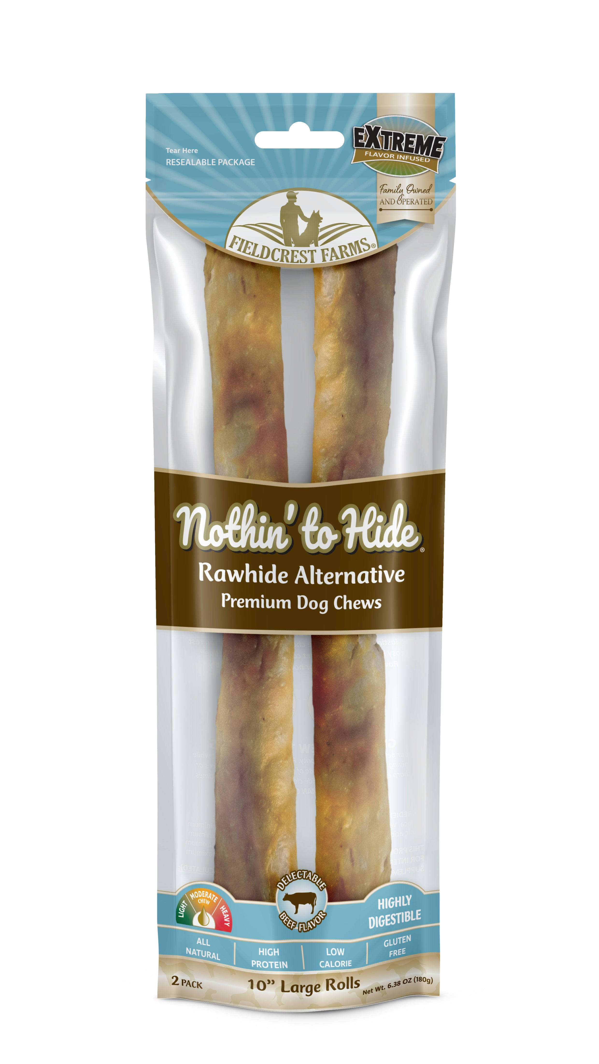 Nothin' To Hide Rawhide Alternative Dog Chew - Large, 10"