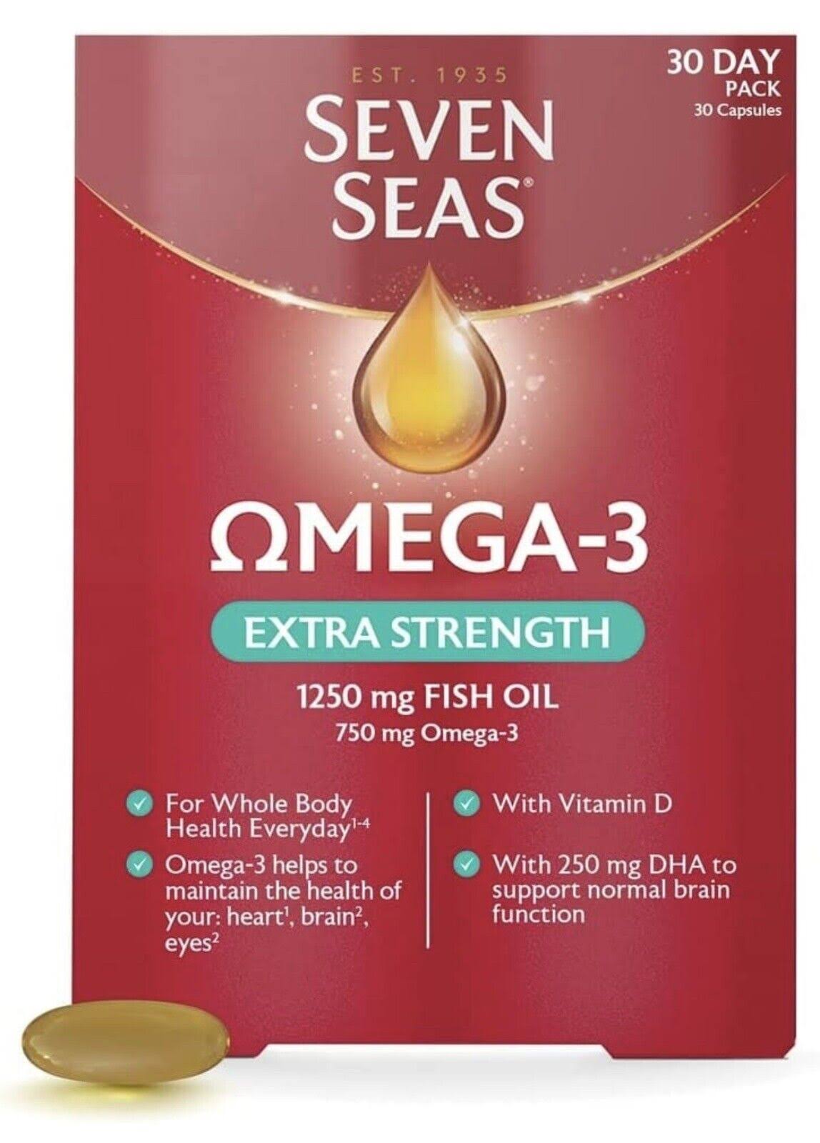 Seven Seas Omega 3 Fish Oil Extra Strength With Vitamin D - 30 Capsules