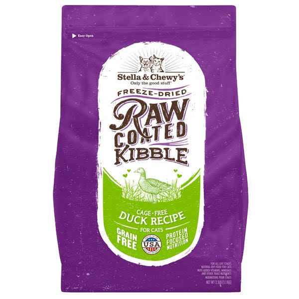 Raw Coated - Cat Kibble, Cage-Free Duck Recipe 5 lb