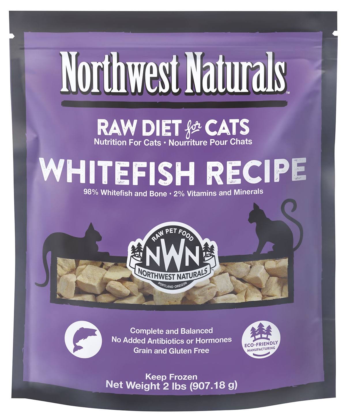 Northwest Naturals Whitefish Frozen Raw Cat Food 2lb