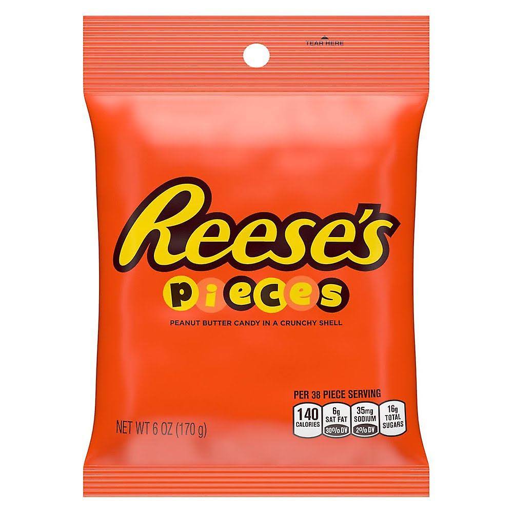 Reeses Pieces Candy - Peanut Butter, 6oz