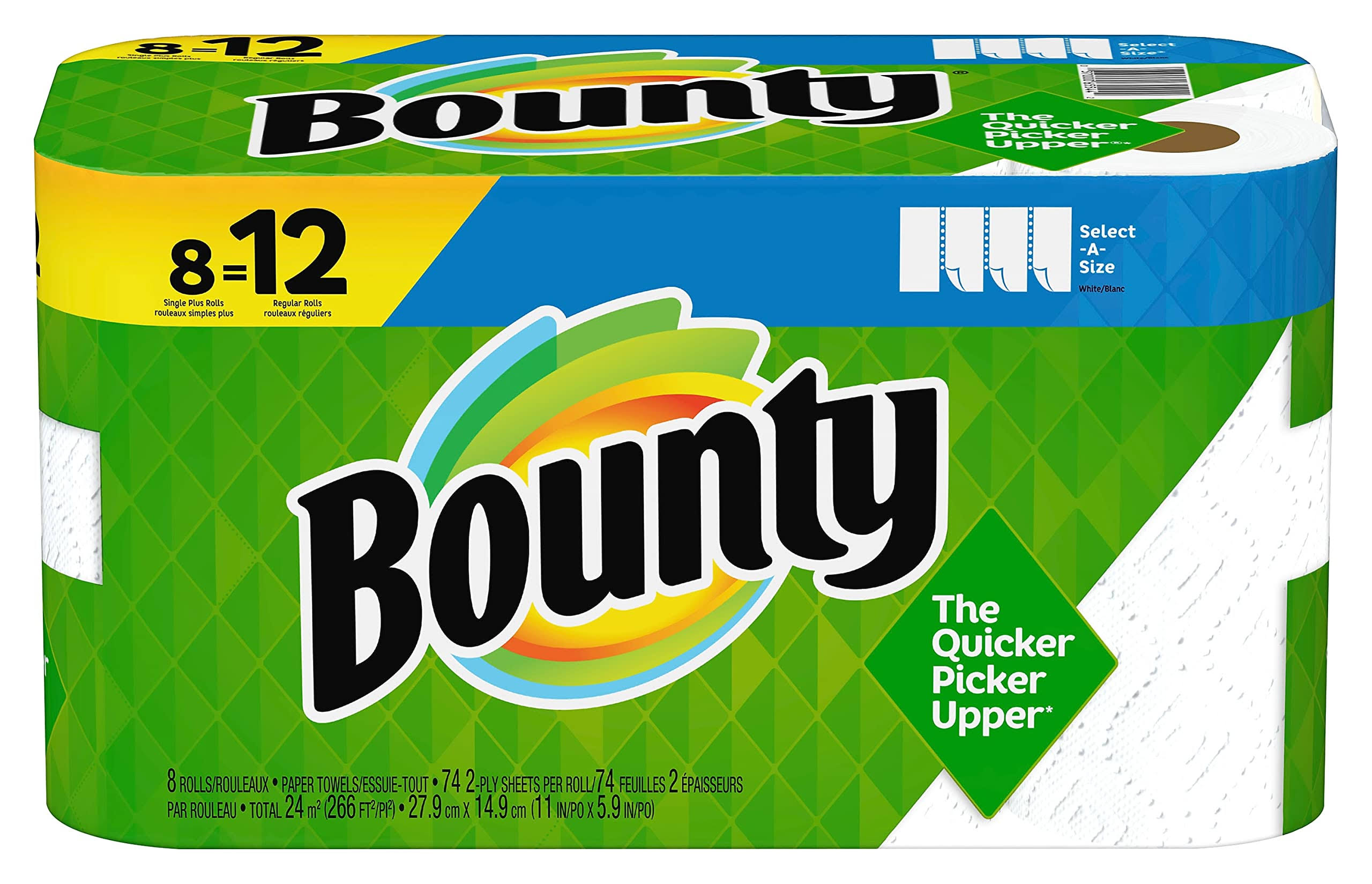 Bounty Paper Towels Select-A-Size White 8 Rolls
