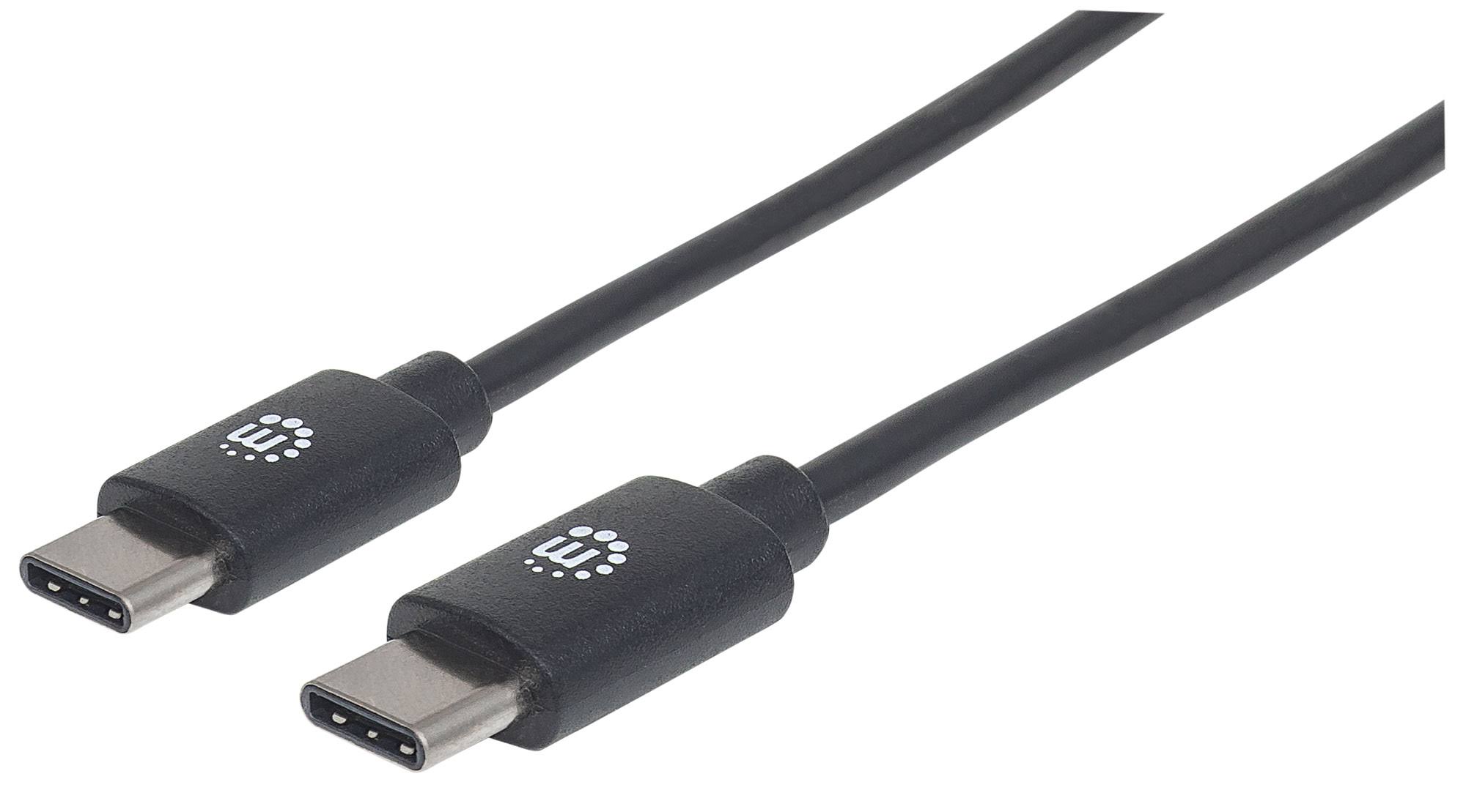 Manhattan USB-C Male to USB-C Male Cable - Black, 6ft