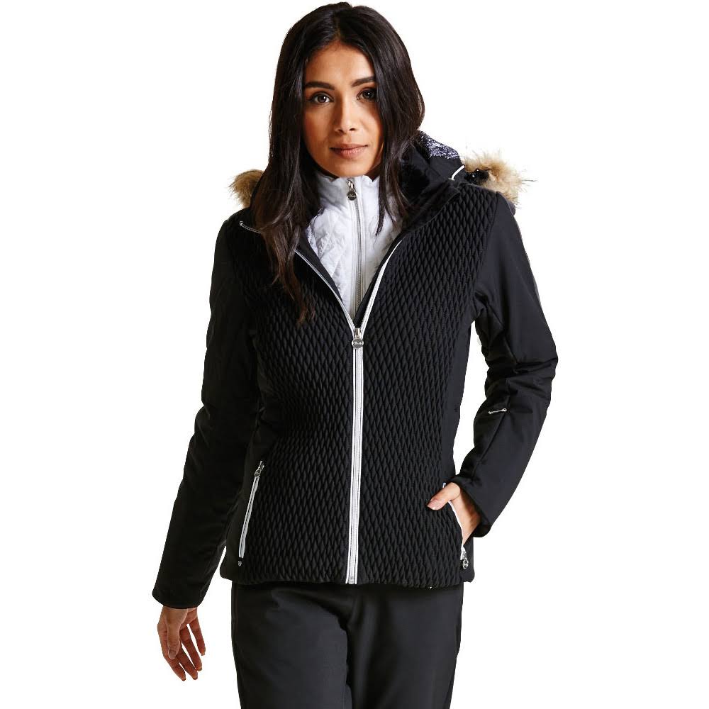 Dare 2b Ladies Plica Luxe Ski Jacket Snowboarding Coat - Black, Size 16