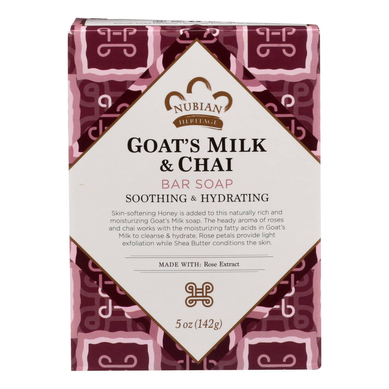 Nubian Heritage Soap Bar - Goats Milk & Chai, 141g